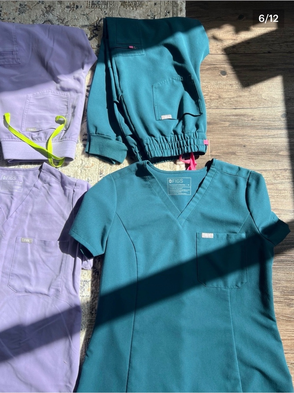FIGS Teal Scrub Top and bottom Short Sleeve